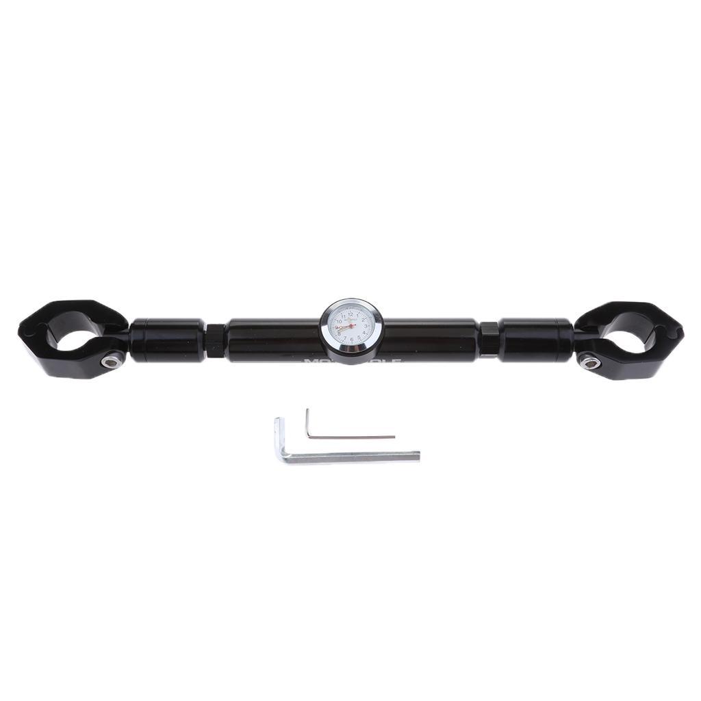 Motorcycle 22mm 7/8" Handlebar Balance Cross Bar Steering Lever with Clock
