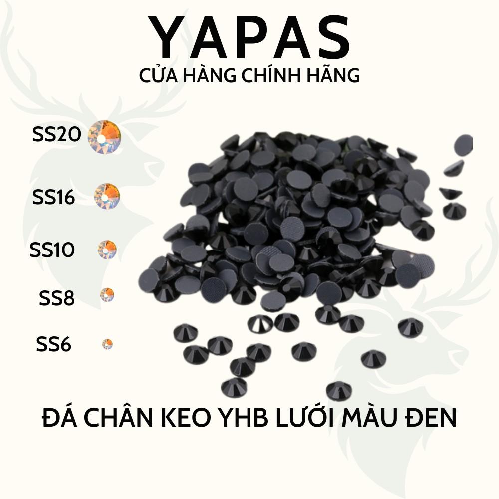 Đá đính móng chân keo YHB lưới siêu sáng màu Đen 500 viên size 2mm - 5mm