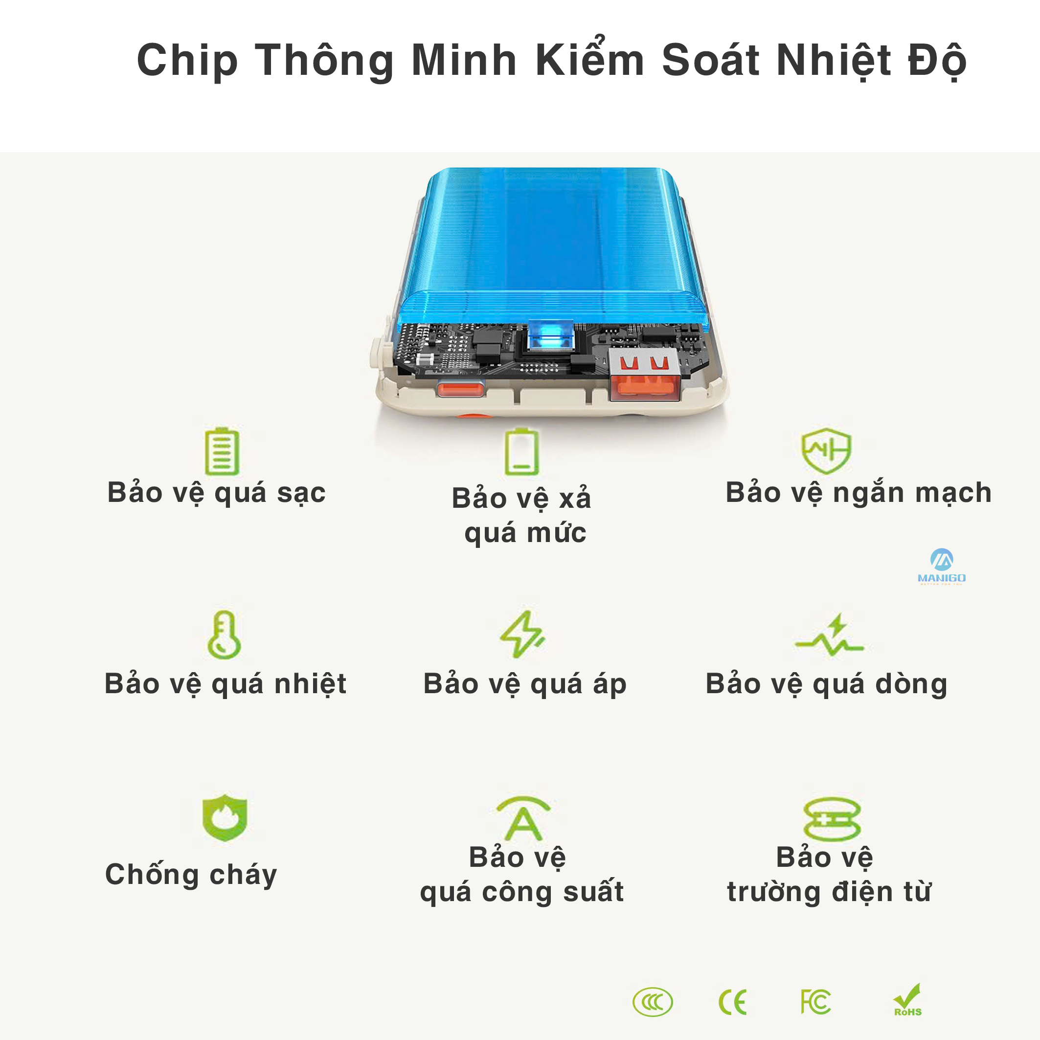 Pin sạc dự phòng mini ROCKSPACE P95 sạc nhanh 22.5w 10000mAh, có tích hợp dây sạc cho điện thoại, hàng chính hãng bảo hành 1 năm