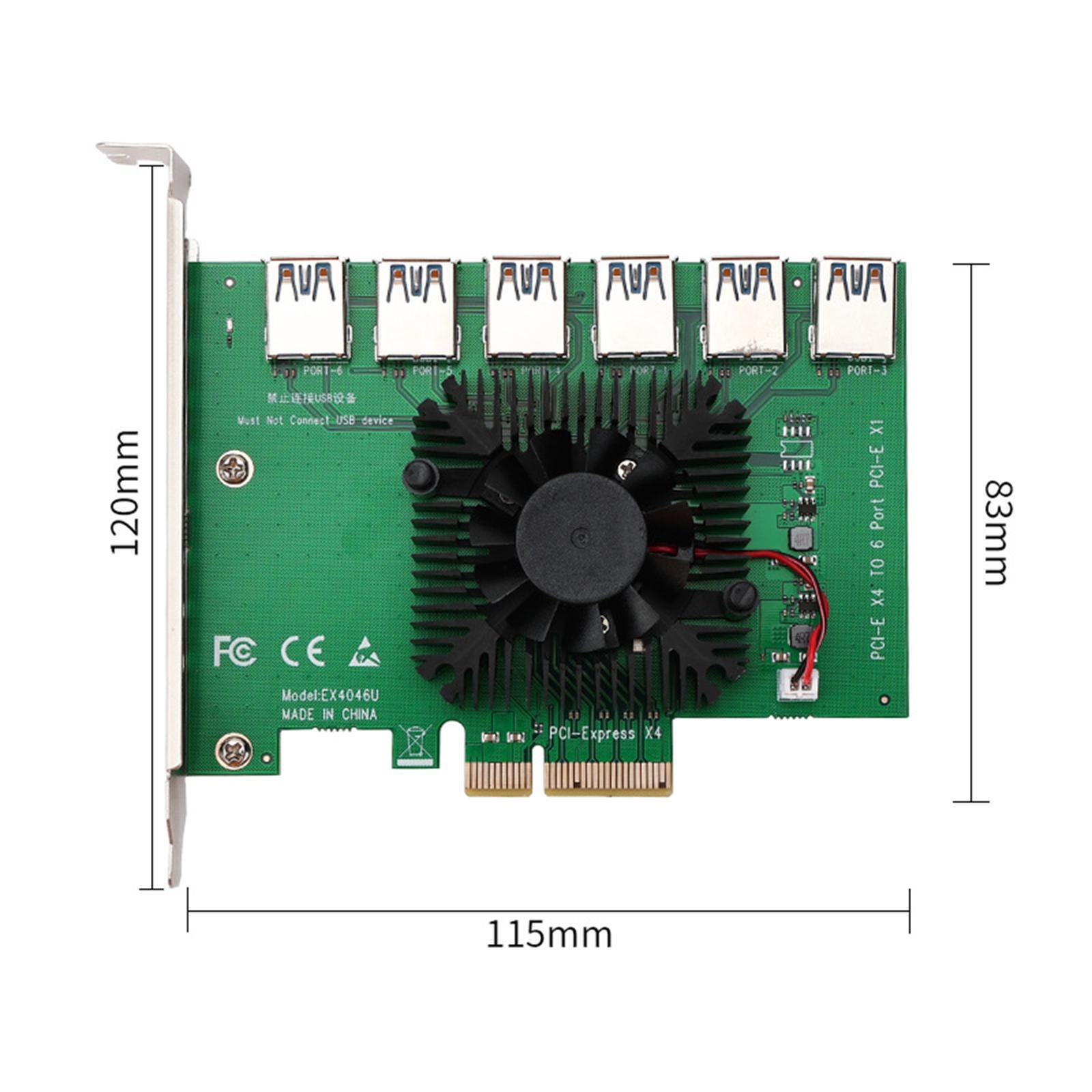 1 to 6  Expansion Card  x4/x8/x16 Converter 6 Port for