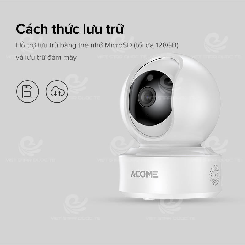 Camera Wifi Thông Minh Trong Nhà ACOME APC03 Độ Phân Giải 1080P - Hàng Chính Hãng