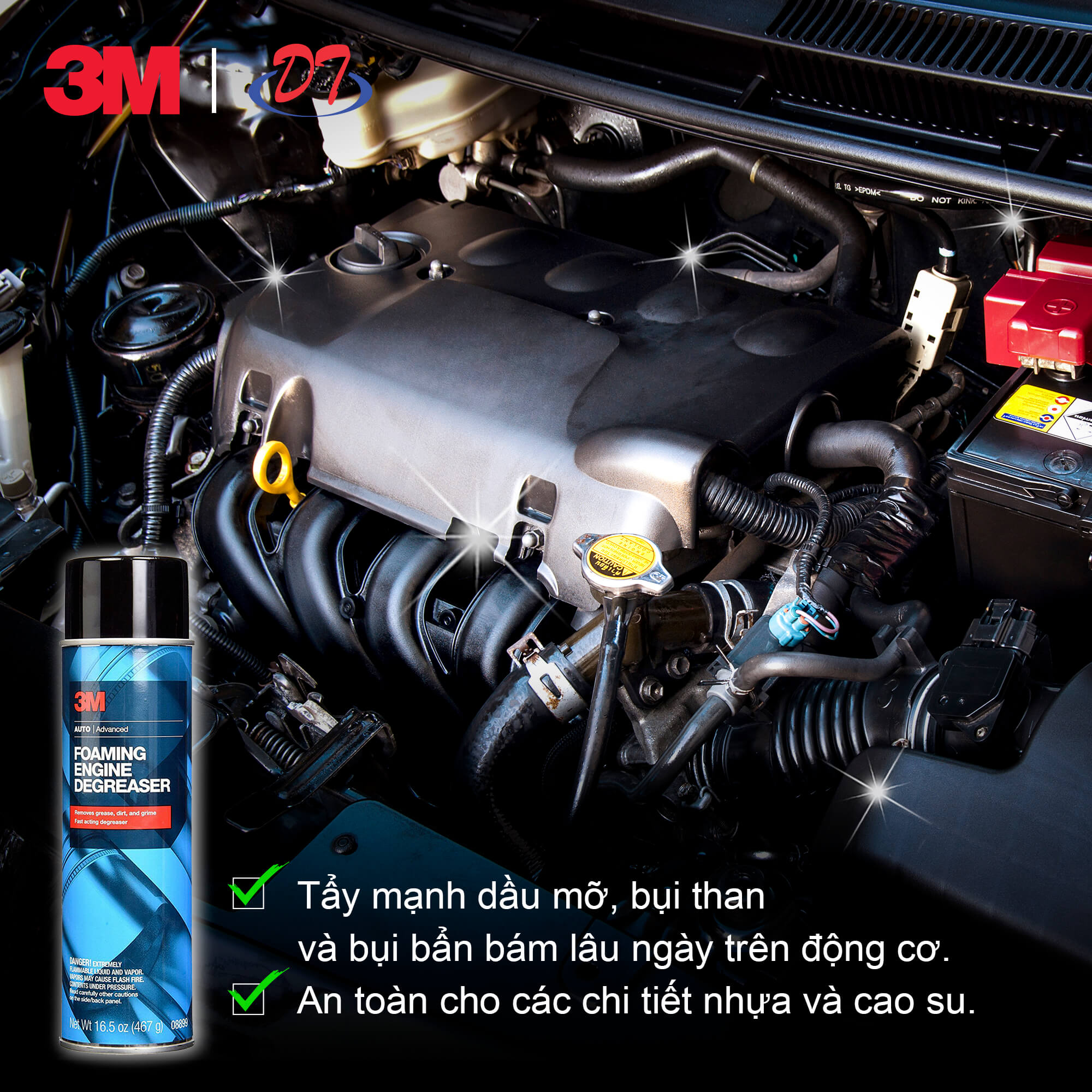 Tẩy Rửa Dầu Mỡ Động Cơ 3M Foaming Engine Degreaser 08899