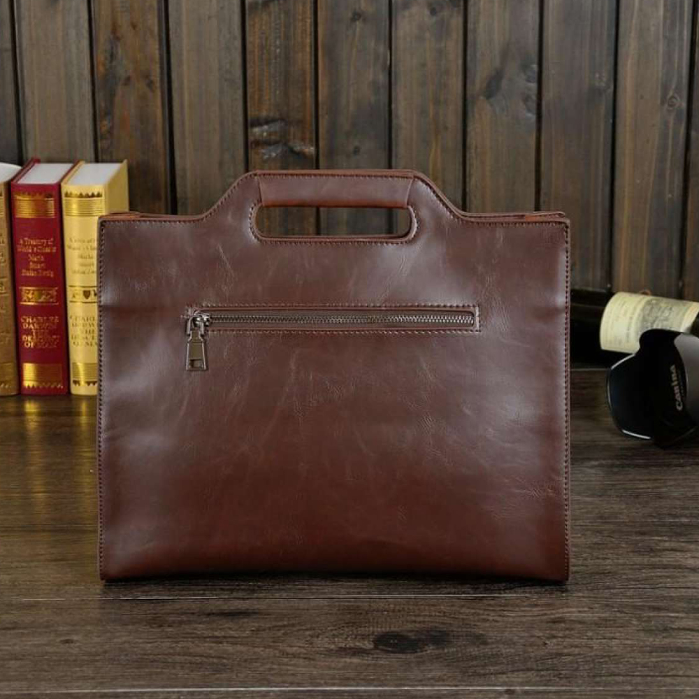 Men's Messenger Bag Crazy Horse Leather File Shoulder Bag