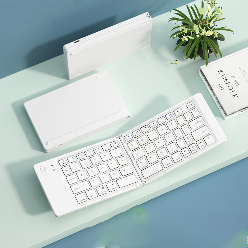 Bàn phím Bluetooth rời gấp gọn tương thích với Windows, Mac, iOS và Android kết nối điện thoại, laptop, máy tính bảng - Hàng chính hãng