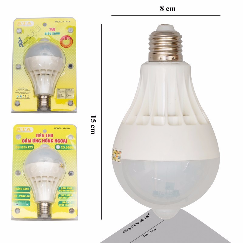 Bóng đèn Led, cảm ứng chuyển động, cảm ứng người, siêu tiết kiệm điện, công suất 7w (HÀNG CHÍNH HÃNG)