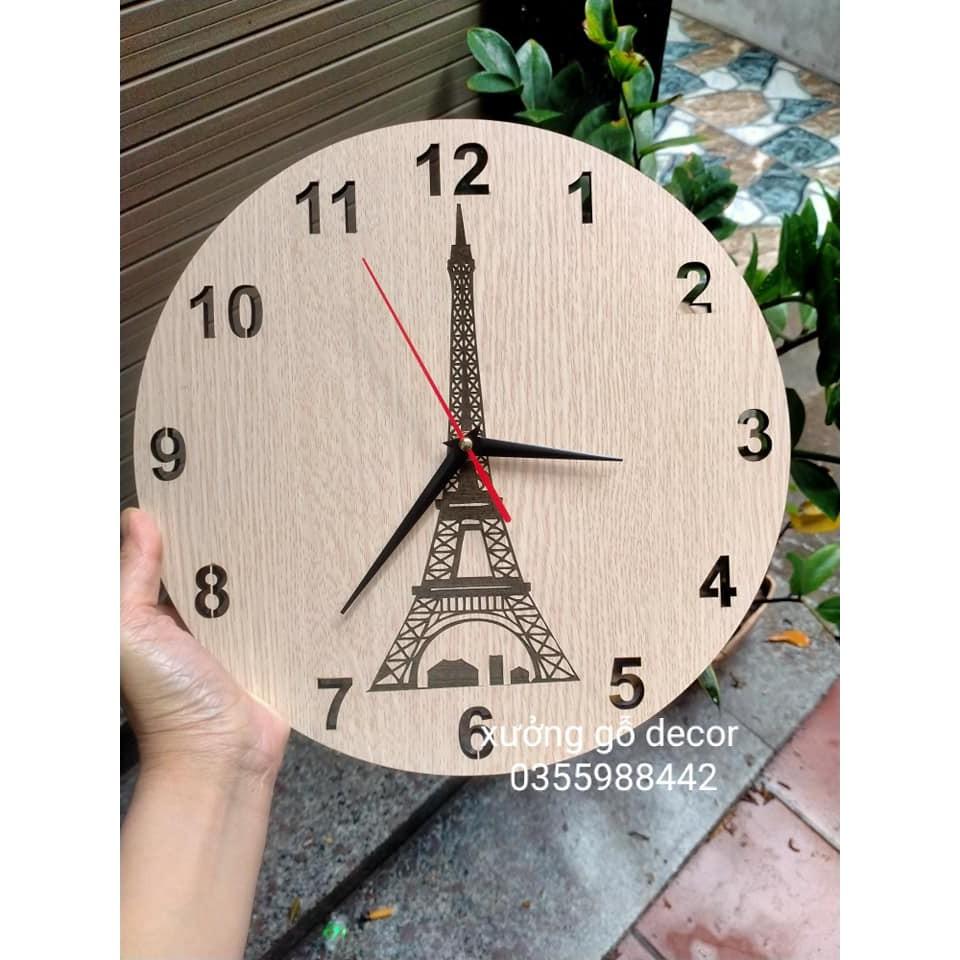 Đồng Hồ Treo Tường Kim Trôi Họa Tiết Paris, London, New York