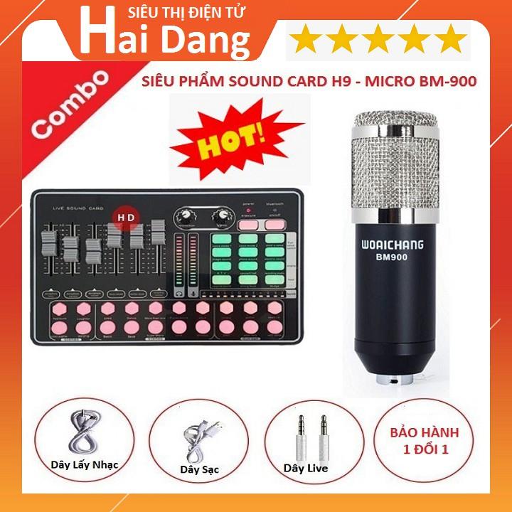 Combo Micro Thu Âm BM 900, Sound Card H9 - Siêu Phẩm Hát Livestream Karaoke Rất Hay