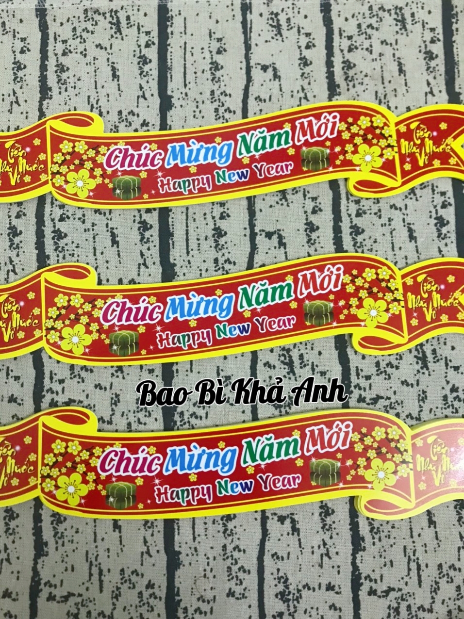 Decal chúc mừng năm mới 2023 miếng dán trang trí giỏ quà , hộp quà mứt Tết hàng siêu đẹp - Bao Bì Khả Anh