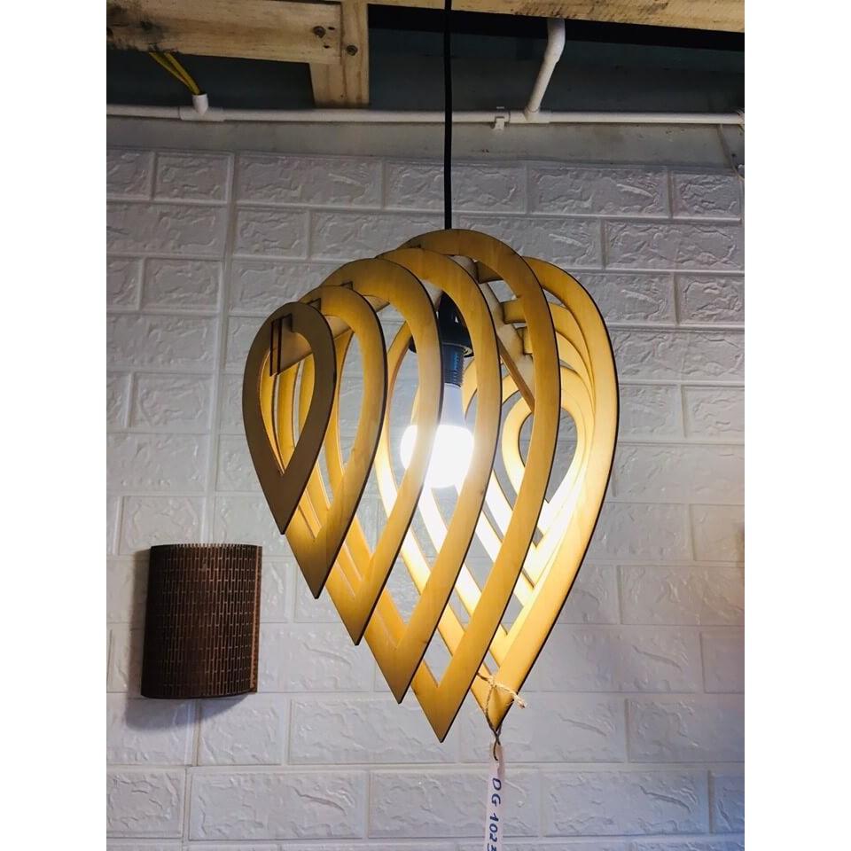 Đèn gỗ hình giọt nước DG058 - Đèn gỗ trang trí nhà cửa, quá cafe, nhà hàng