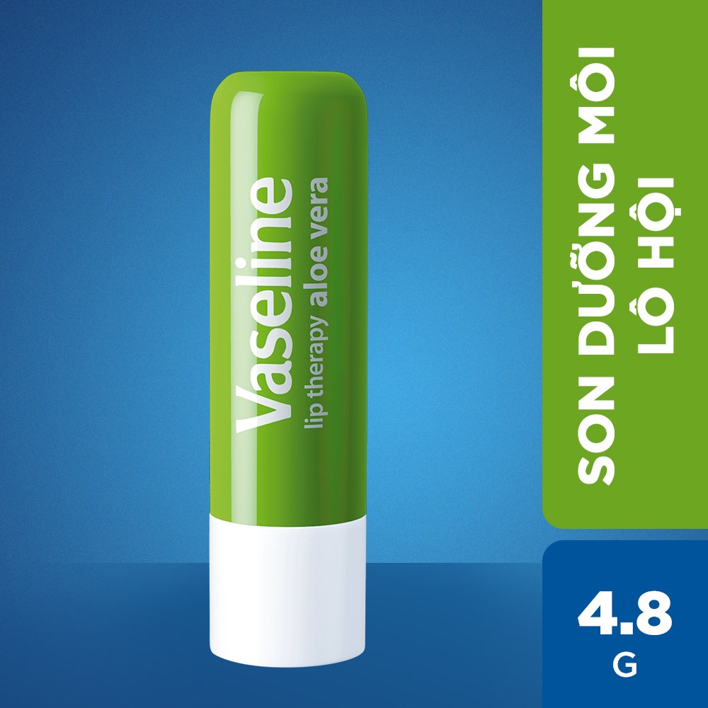 Bộ 2 son dưỡng môi Vaseline dạng thỏi 4.8g: Lô Hội và Mềm Mịn