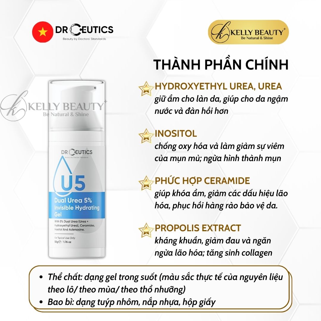 Gel Cấp Ẩm Cho Da Dầu DrCeutics Dual Urea 5% Invisible Hydrating Gel | Kelly Beauty