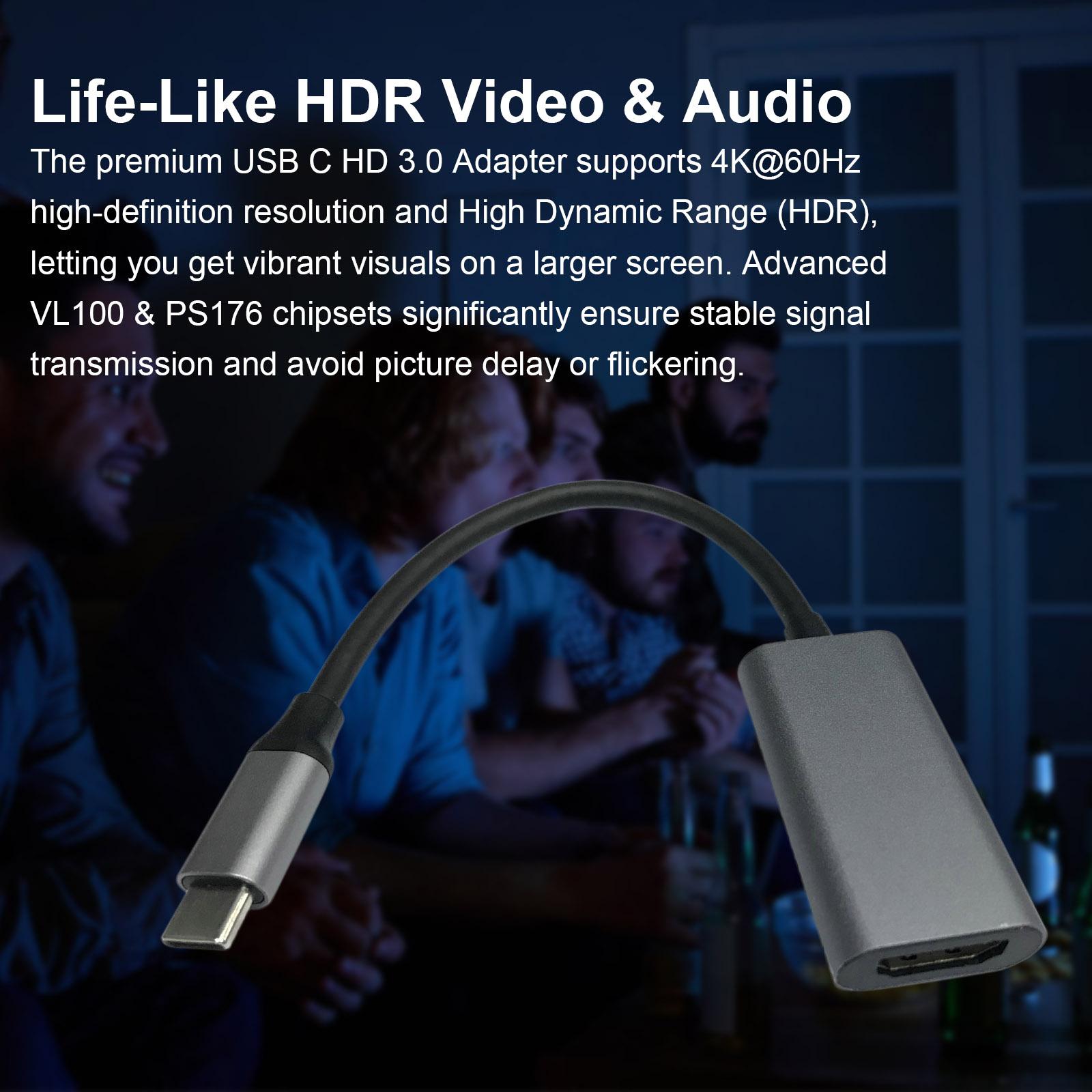 Cáp chuyển đổi 4K 60Hz Type-C sang HD Tương thích với MacBook Pro 2019 Samsung Note