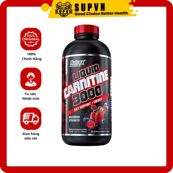 L-carnitine Nutrex 3000 Liquid - Hỗ Trợ Giảm Mỡ Tự Nhiên Dạng Nước