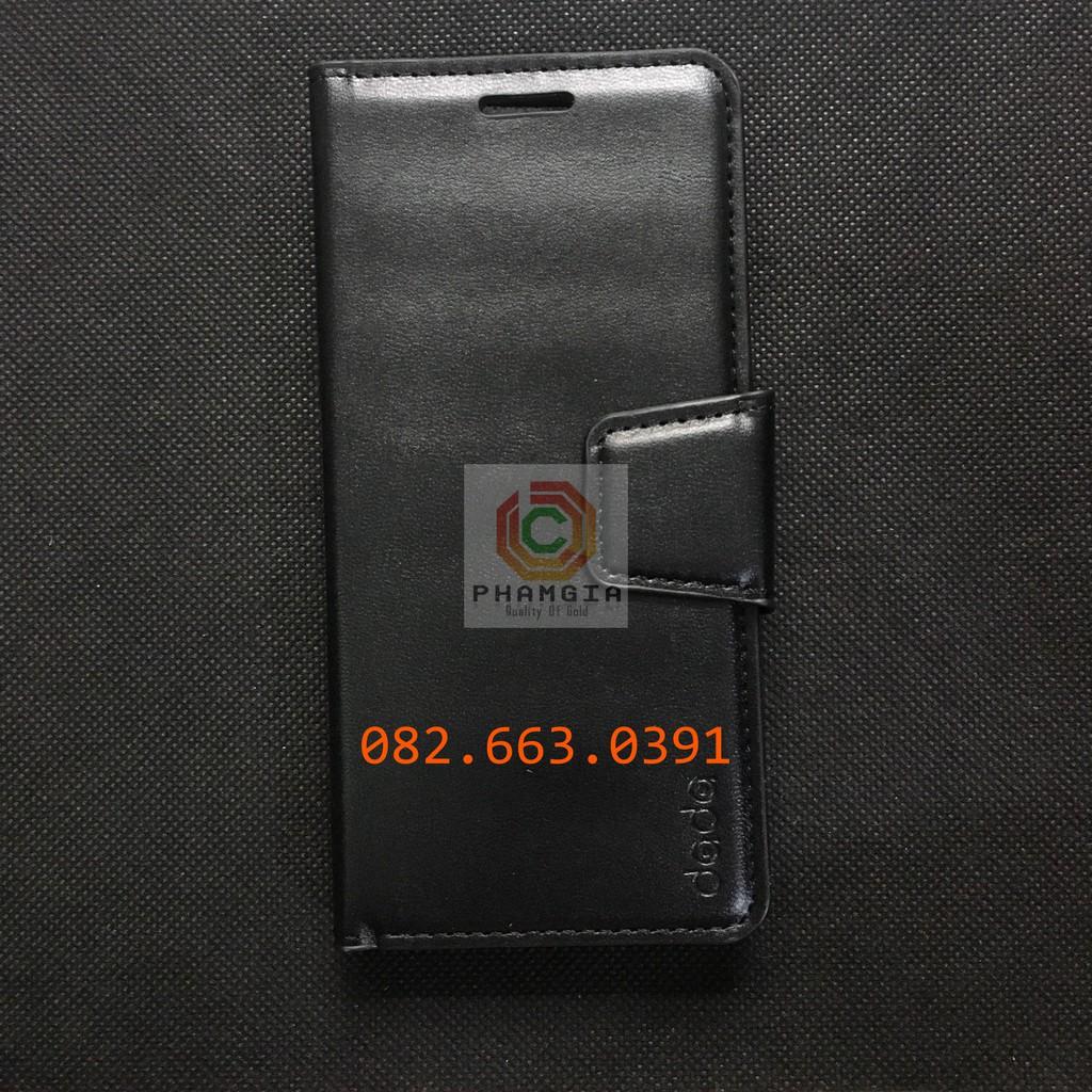 Bao da dành cho Samsung J6/J6 plus da cao cấp, có ngăn thẻ, nắp gập chống đỡ xem phim