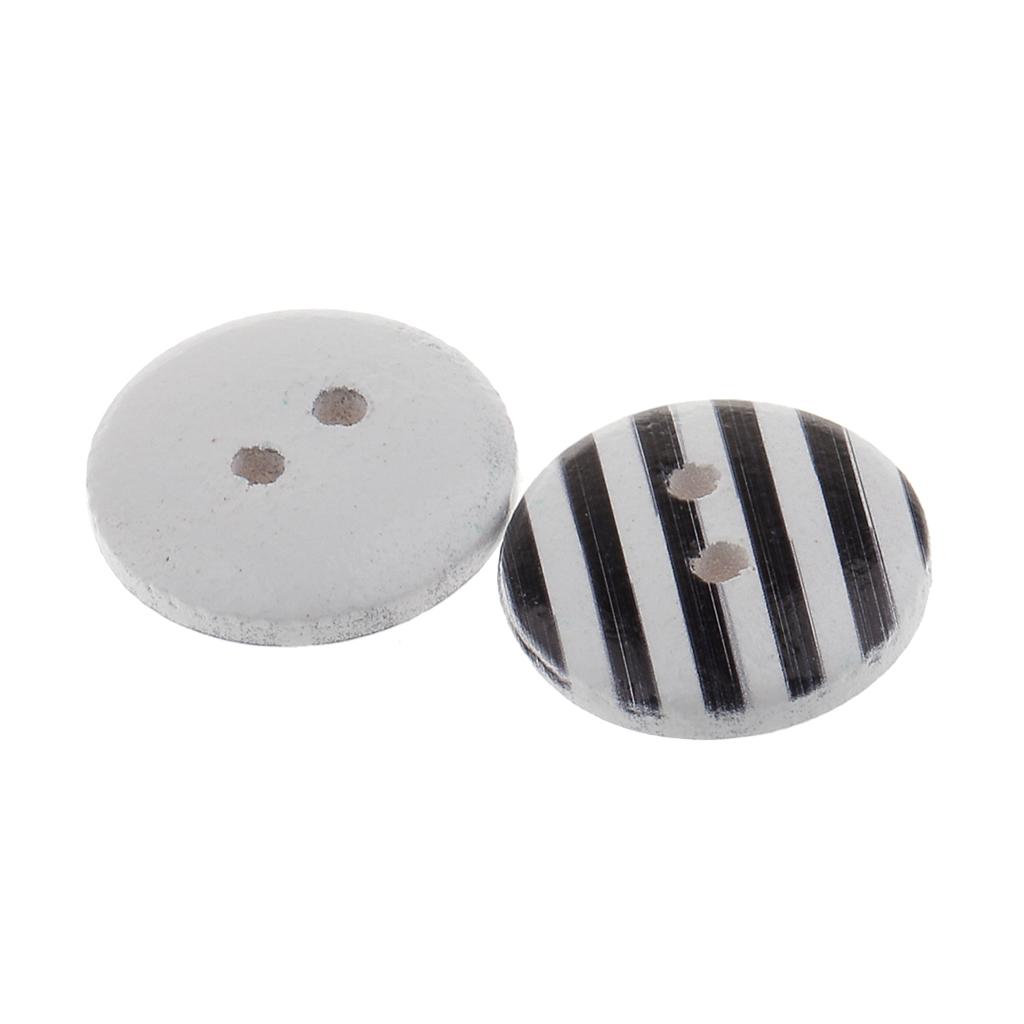 100pcs Colored 2 Holes Wood Buttons Flatback for Sewing Dress Craft DIY 15mm