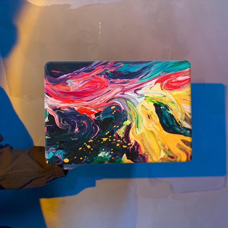 Ốp Điện Thoại 4 Trong 1 Họa Tiết Tương Phản Cho MacBook Air 13.6 A2681 Pro A2338 M1 2020 Air Pro 13.3 14 16 inch A2337 A2289