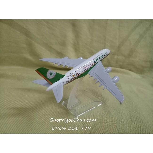 Mô hình máy bay A380 Eva Air - Hello Kitty Green 16cm