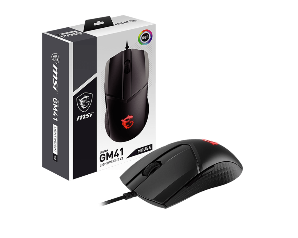 Chuột Gaming MSI Clutch GM41 V2 | Có Dây, Lightweight, 16000 DPI, RGB Mystic Light - GiaPhucStore | Hàng Chính Hãng