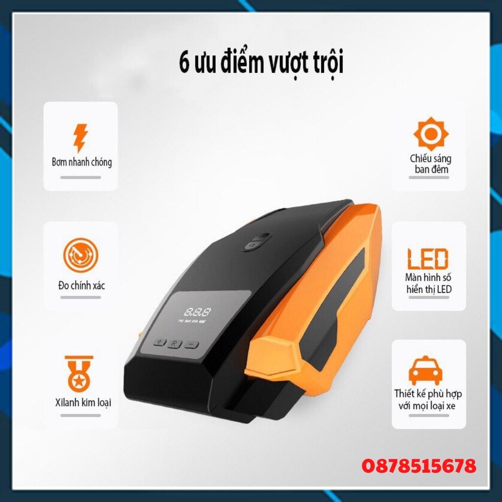Bơm Lốp Ô Tô, Xe Hơi Thông Minh, Màn Hình Điện Tử Tự Ngắt Kèm Đèn LED Chiếu Sáng - VIDEO THỰC TẾ - BH 6 THÁNG