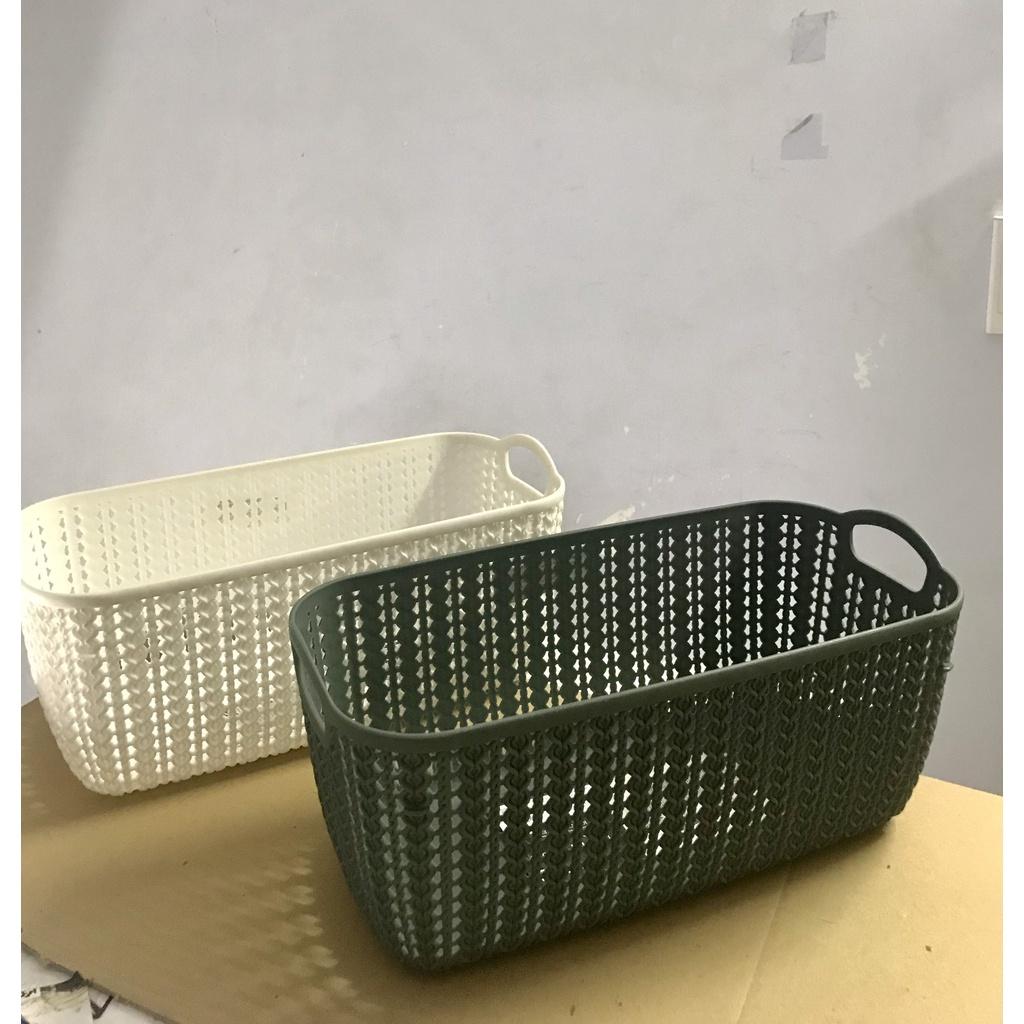 Rổ Nhựa Đựng Đồ Knit Số 5 Hàn Quốc KT: 33.4x16.2x13.5 Cm