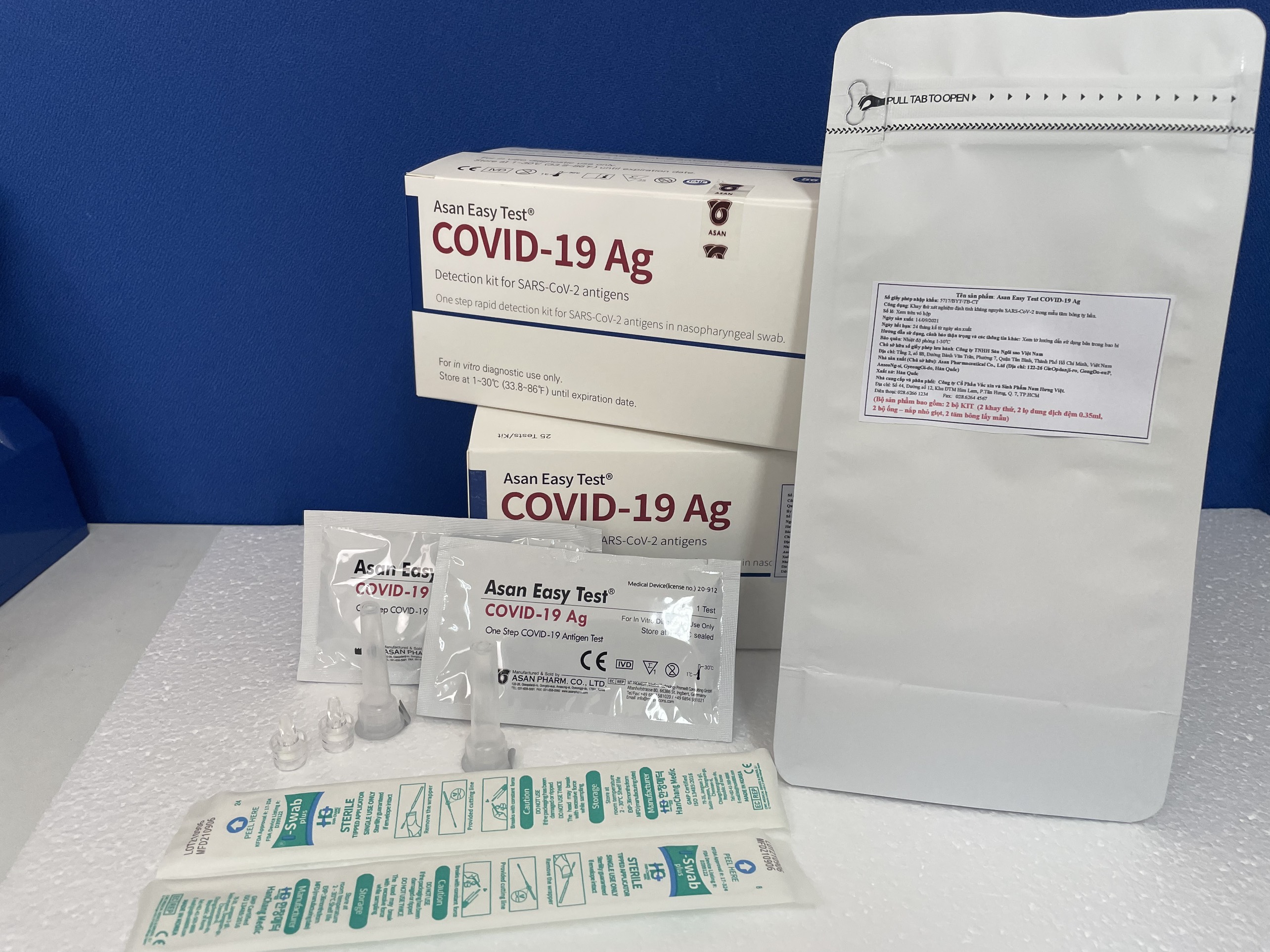 Bộ 2 KIT test nhanh COVID-19 tại nhà - Asan Hàn Quốc