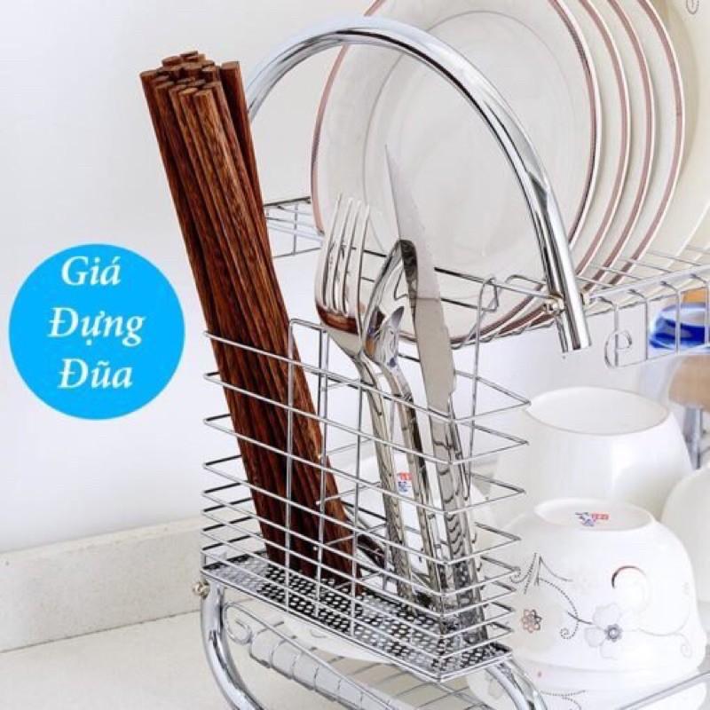Kệ úp bát đĩa inox 2 tầng tiện lợi