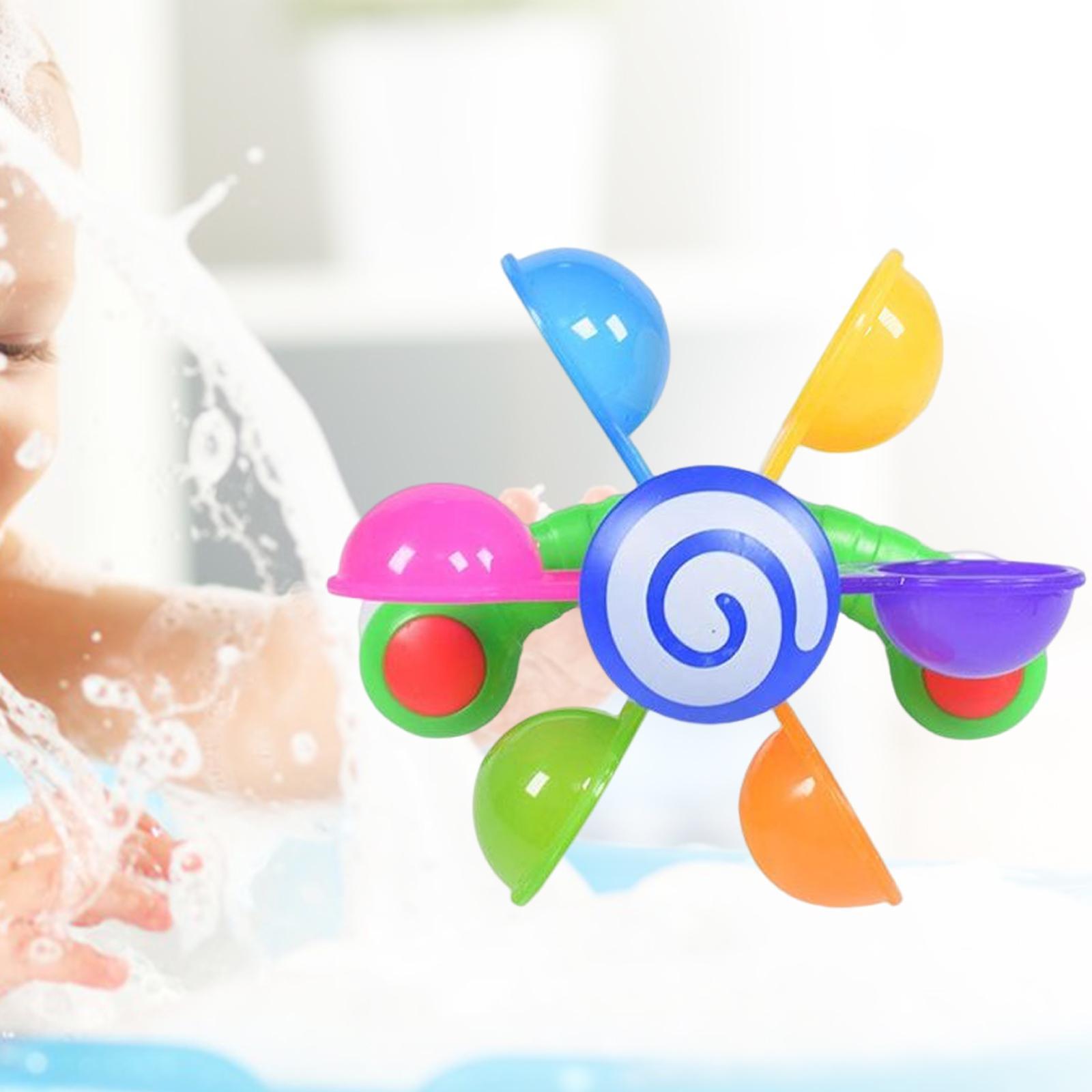 Baby Shower Windmill Toy Whirling Waterfall Rotating Windmill Colorful Waterwheel Bath Time Fun Toys for Baby Preschool Boys Girls