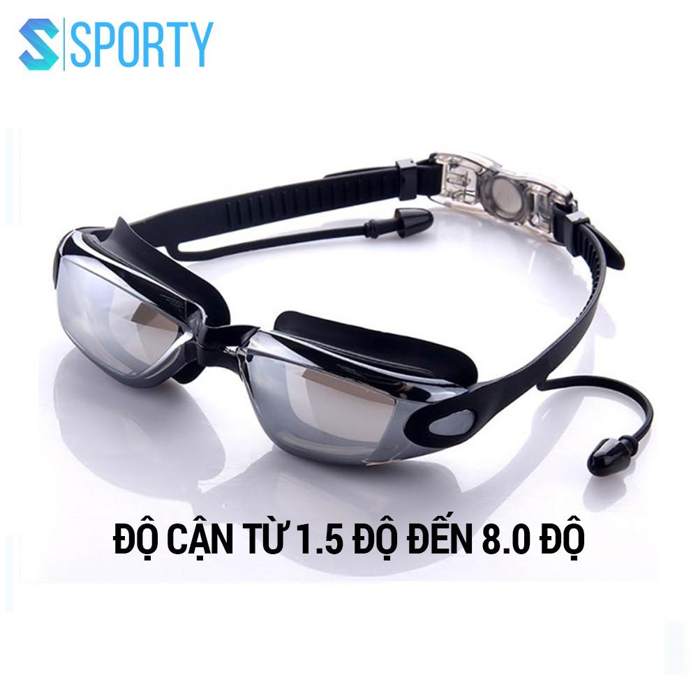 Kính bơi cận có độ (Màu Đen/Hồng) độ cận thị từ 1.5 độ đến 8.0 độ SPORTY mắt kính cản tia UV hạn chế sương mờ