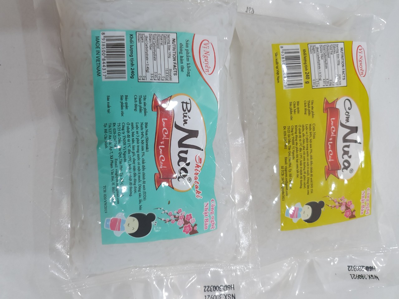 Combo 1 Gói Bún Nưa 1 Gói Cơm Nưa Vị Nguyên 240Gram