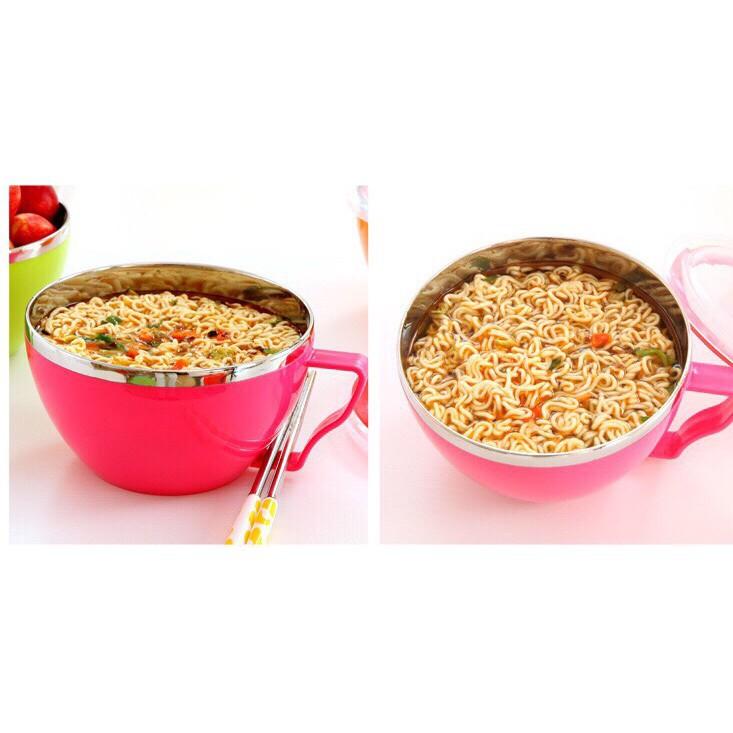 Tô 2 Lớp Giữ Nhiệt Kèm Nắp 900ml