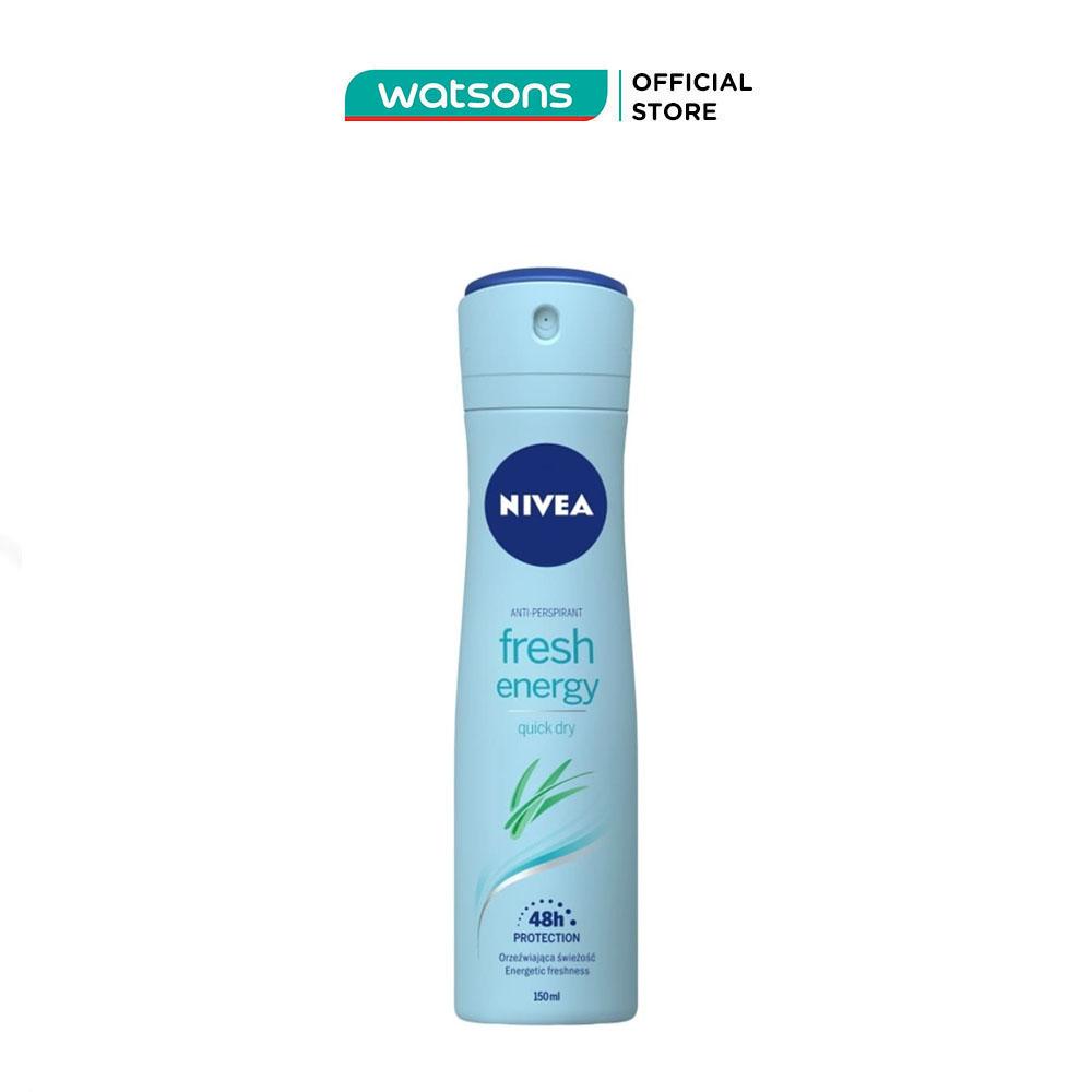 Xịt Ngăn Mùi Nivea Tươi Mát Sức Sống Anti-Perspirant Fresh Energy Quick Dry 150ml