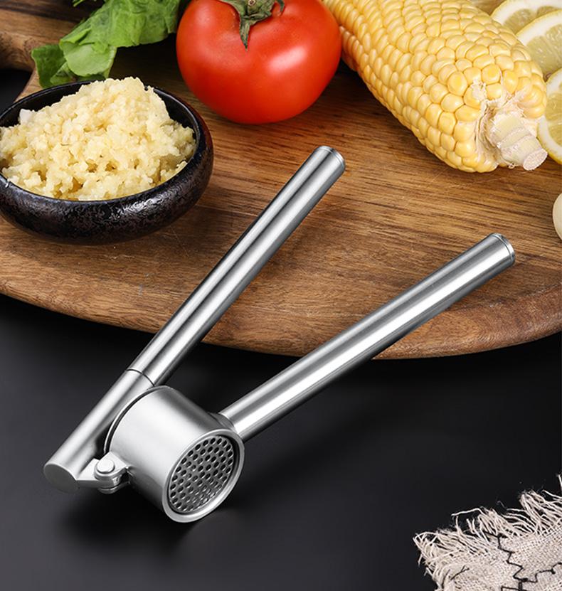 Máy Ép Tỏi Inox Cầm Tay Gừng Bùn Ép Rau Củ Quả Thớt Cắt Dao Nghiền Thức Ăn Dụng Cụ Nấu Ăn Nhà Bếp