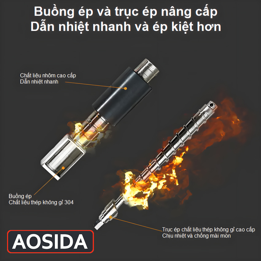 Máy ép dầu thực vật Nóng và Lạnh, dùng trong gia đình hoặc nhà hàng. Thương hiệu Anh Quốc AOSIDA cao cấp WF-J118. Hàng chính hãng