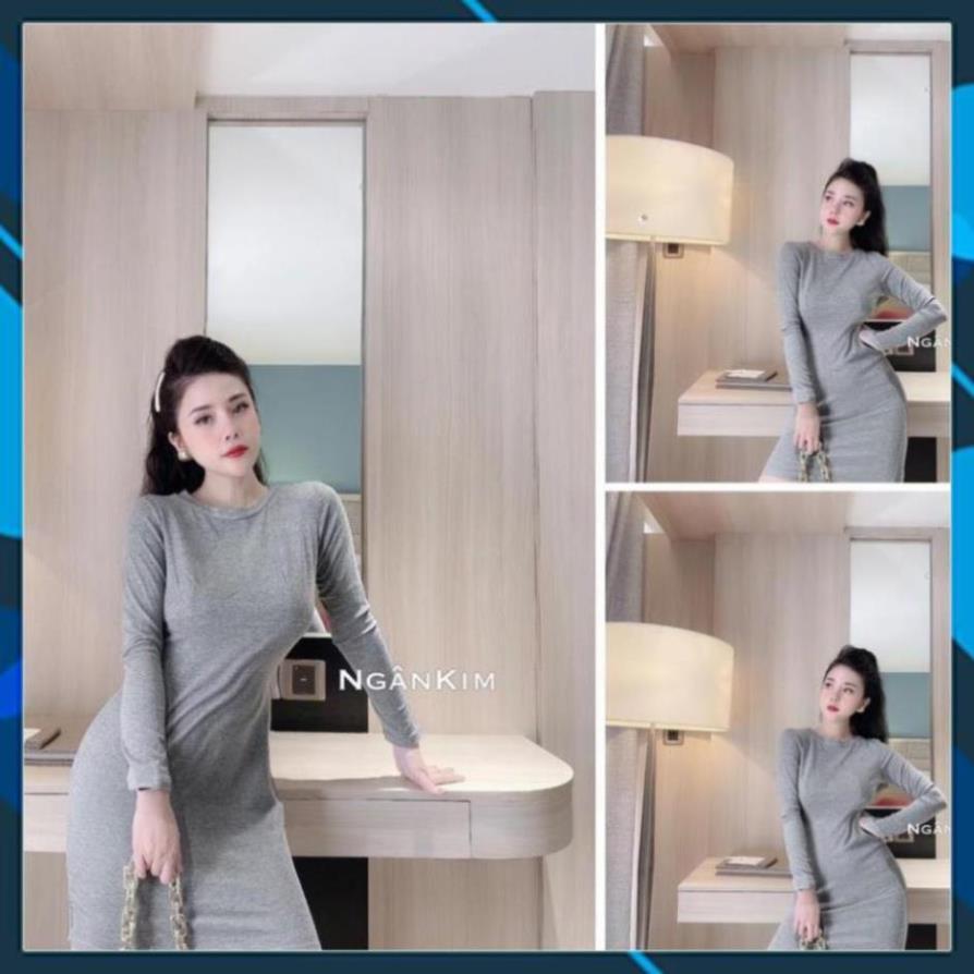 VÁY DÀI TAY CỔ TRÒN DÁNG XUÔNG CHẤT COTTON