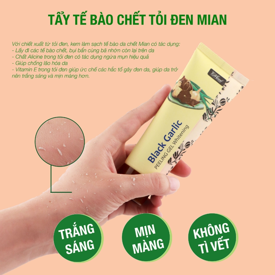 Kem Làm Sạch Tế Bào Da Chết Tỏi Đen Mian 50g