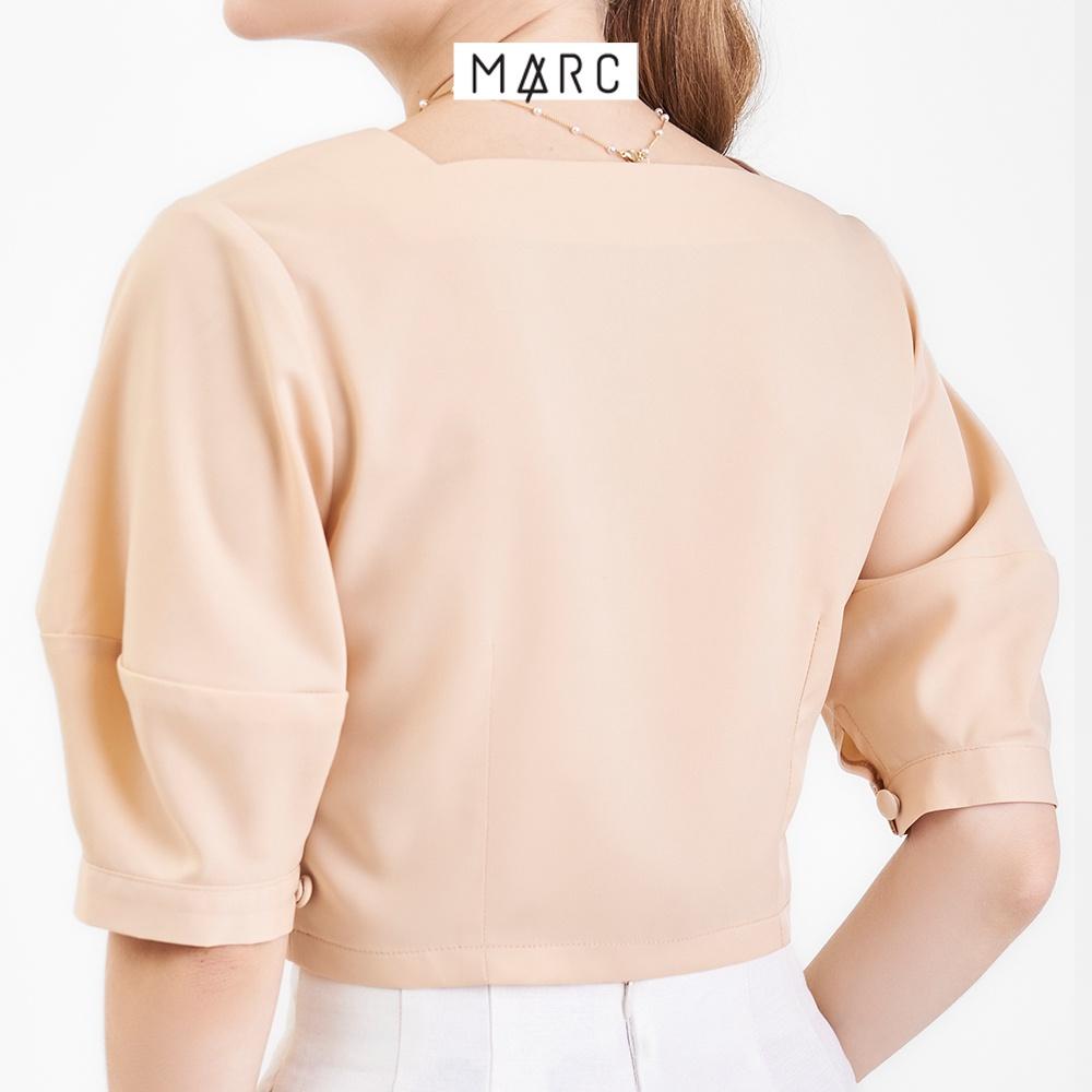 Áo kiểu croptop cổ vuông nữ MARC FASHION tay phồng cài nút CBNH080422