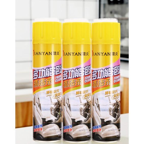 Chai Xịt Bọt Tuyết Jianyan Vệ Sinh Xe Hơi Dung Tích 650ml (Vàng)