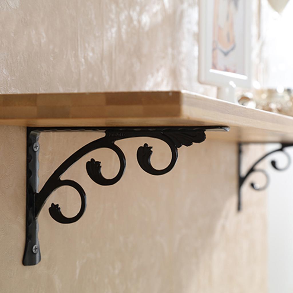 8x Metal Wall Hanging Shelf Bracket Angle Display Stand Holder for Book 15x12cm