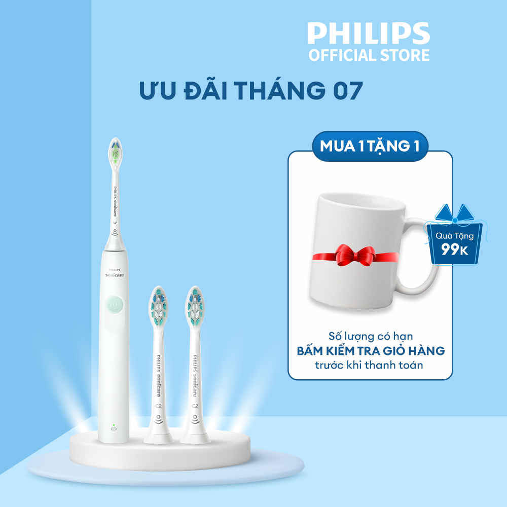 Bàn chải điện Philips Sonicare HX3641/41 + 2 đầu thay thế HX9022/28 (combo 6 tháng) bảo hành 2 năm