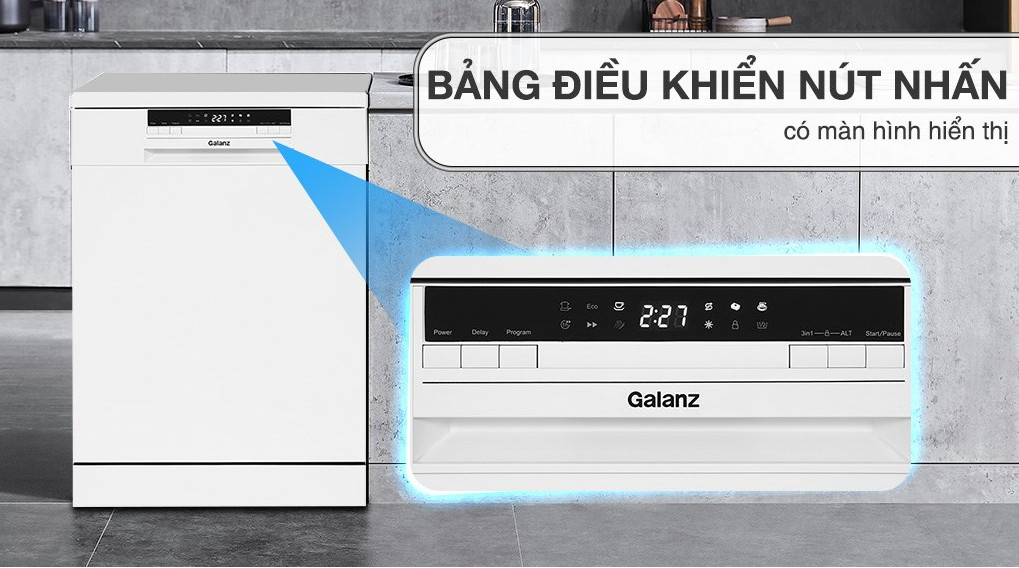 Máy rửa chén độc lập Galanz GR12462T - Hàng Chính Hãng - Chỉ Giao Hà Nội