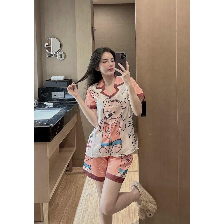 Lụa xước ánh kim bộ đồ ngủ áo cộc quần đùi nhiều mẫu siêu hot HHC Store