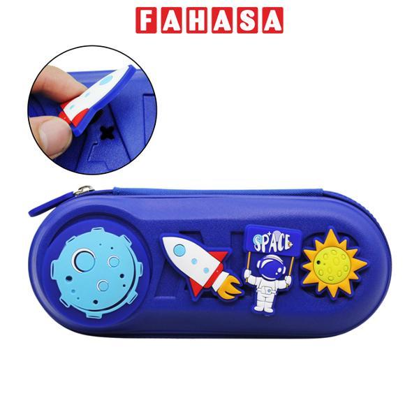 Bóp Viết Nhựa Charm Tên Lửa - Shunde 9036 - Màu Xanh Đậm