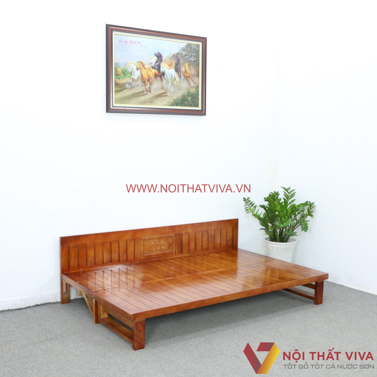 Giường Gấp Thành Ghế Sofa Có Hộc Kéo Gỗ Xoan Chạm Đồng Tiền Đẹp Giá Rẻ