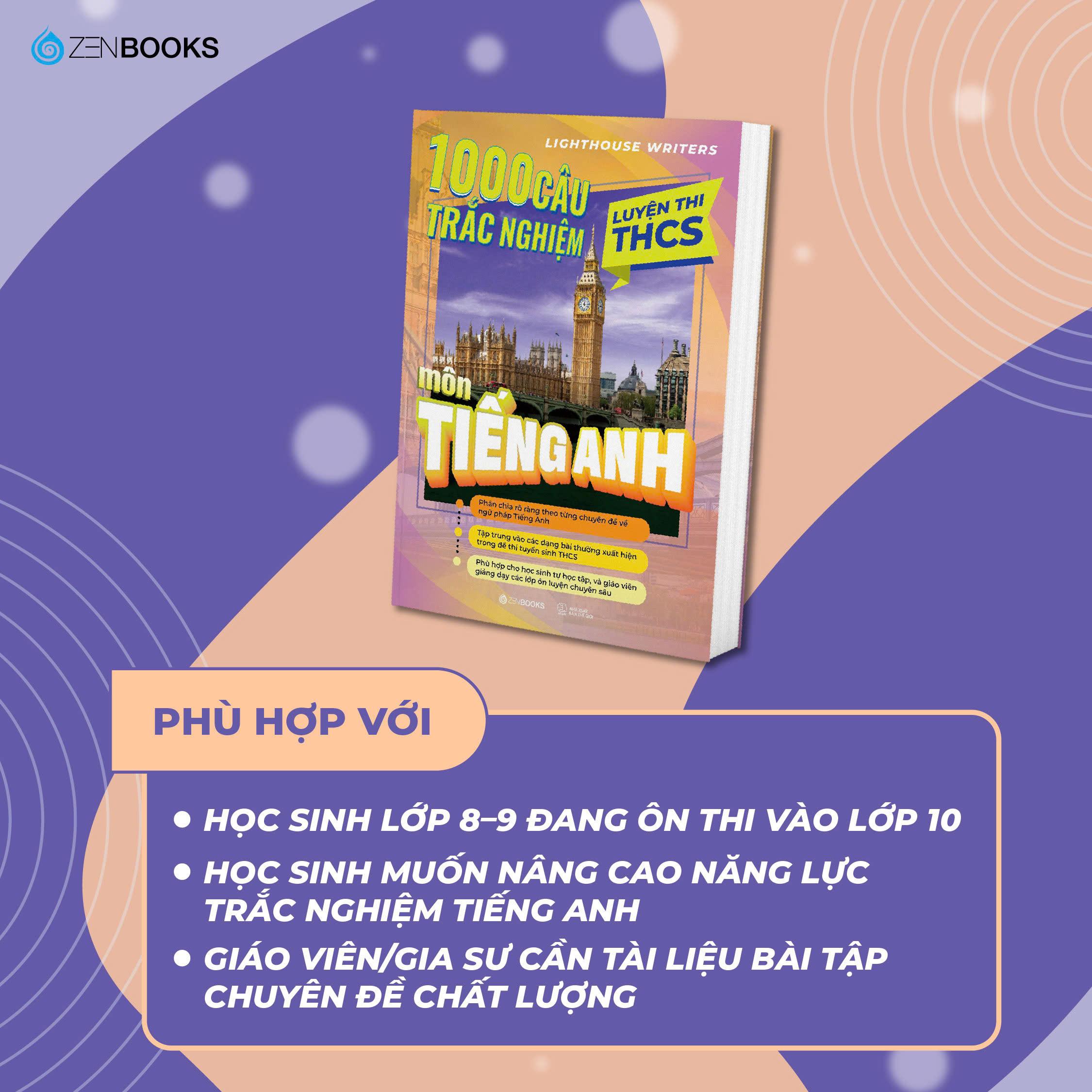Sách - 1000 Câu Trắc Nghiệm Luyện Thi THCS Môn Tiếng Anh