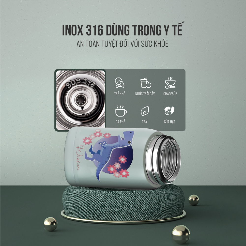 Bình giữ nhiệt baby inox 316 Elmich EL-8288-OL dung tích 480ml