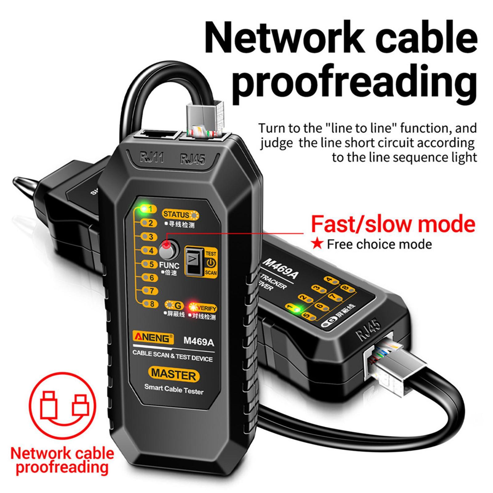 Network Cable Tester Networking Tool RJ45 + RJ11 Line for Optical Cat