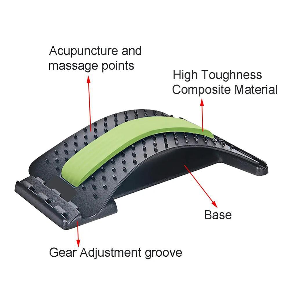 Multi-Level Adjustable Back Massager Stretcher Waist Neck Stretch Fitness Lumbar Cervical Spine Support Pain Relief Relaxation