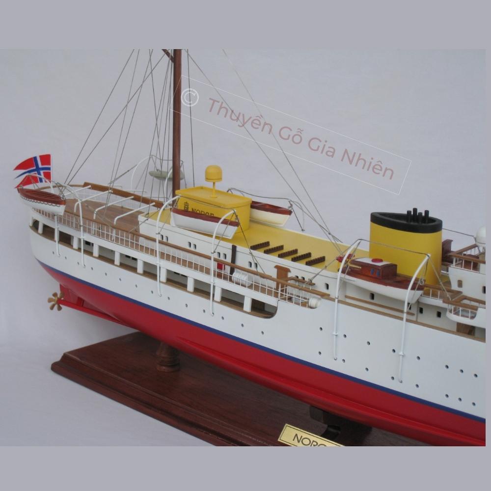 Mô Hình Thuyền Gỗ Trang Trí Phong Thủy Dạng Thuyền Du Lịch NORGE Chính Hãng, Hàng Xuất Khẩu Chất Lượng Cao