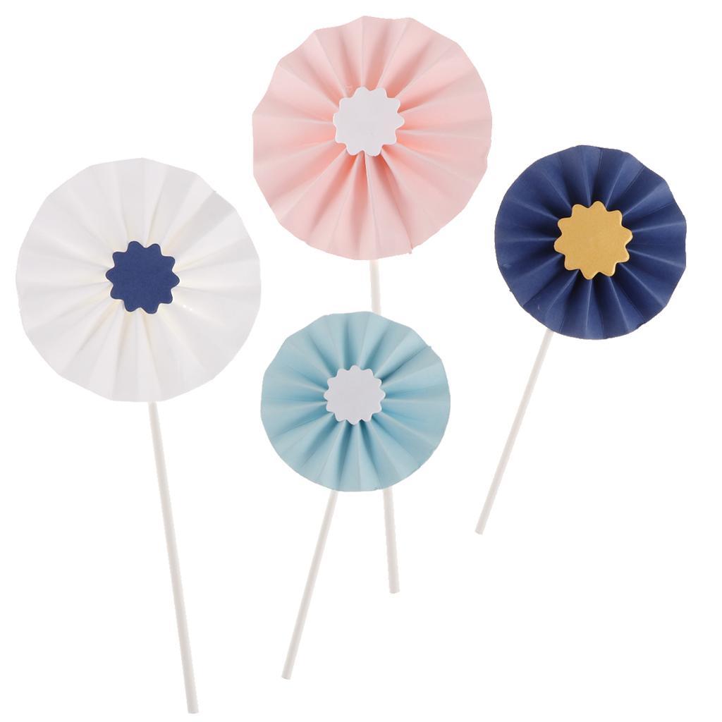 4 Pieces Lovely Sunflower Cake Toppers Kids Birthday Party Cake Decorations