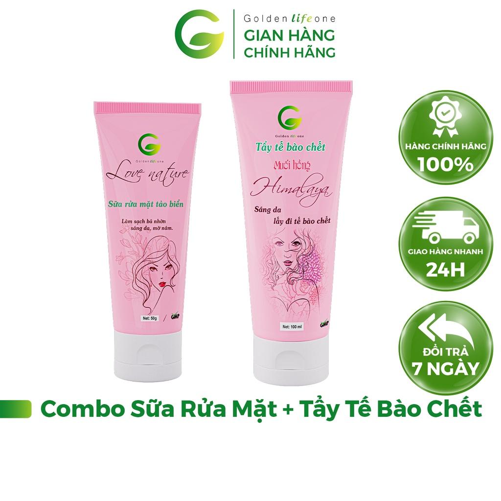 Combo Sữa Rửa Mặt Love Nature 50ML + Tẩy Tế Bào Chết Love Nature 100ML Muối Hồng Himalaya